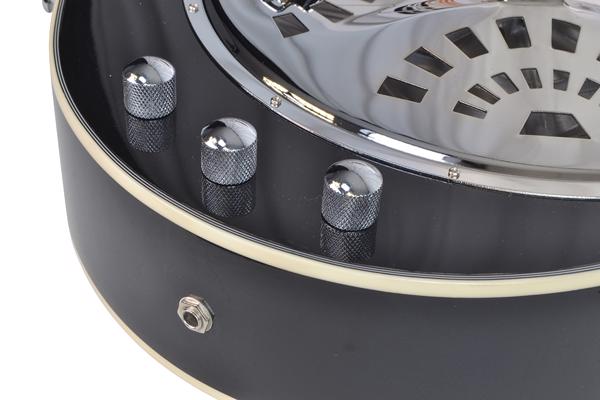Electro-Acoustic Resonator Guitar Black Br 